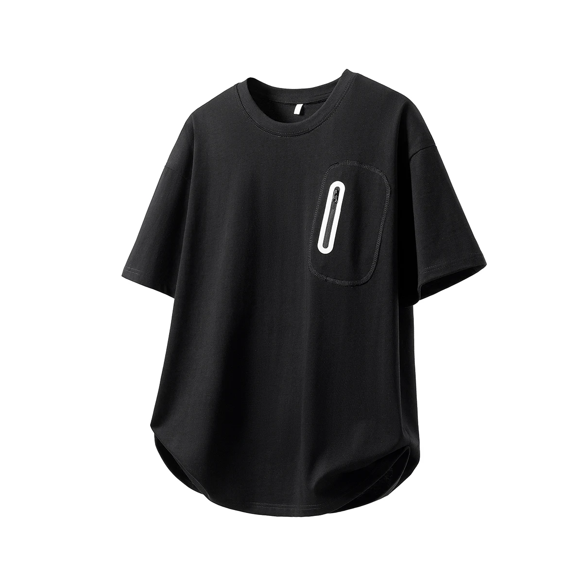 

Men’s Tech Inspired Zip Pocket Tshirt Loose Fit Functional Streetwear Style Urban Water Resistant Dropped Shoulder Cut