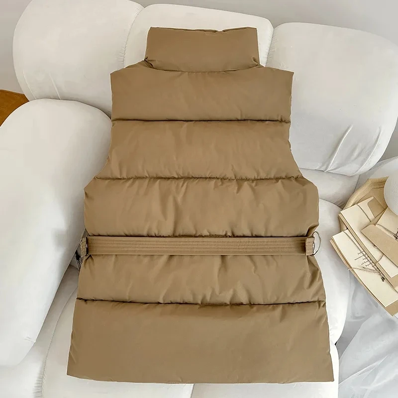 

Down Cotton Sleeveless Vest Jacket 2025 Autumn Winter Loose Korean Version Women Cotton Vest Temperament Ladies Waistcoat Coat