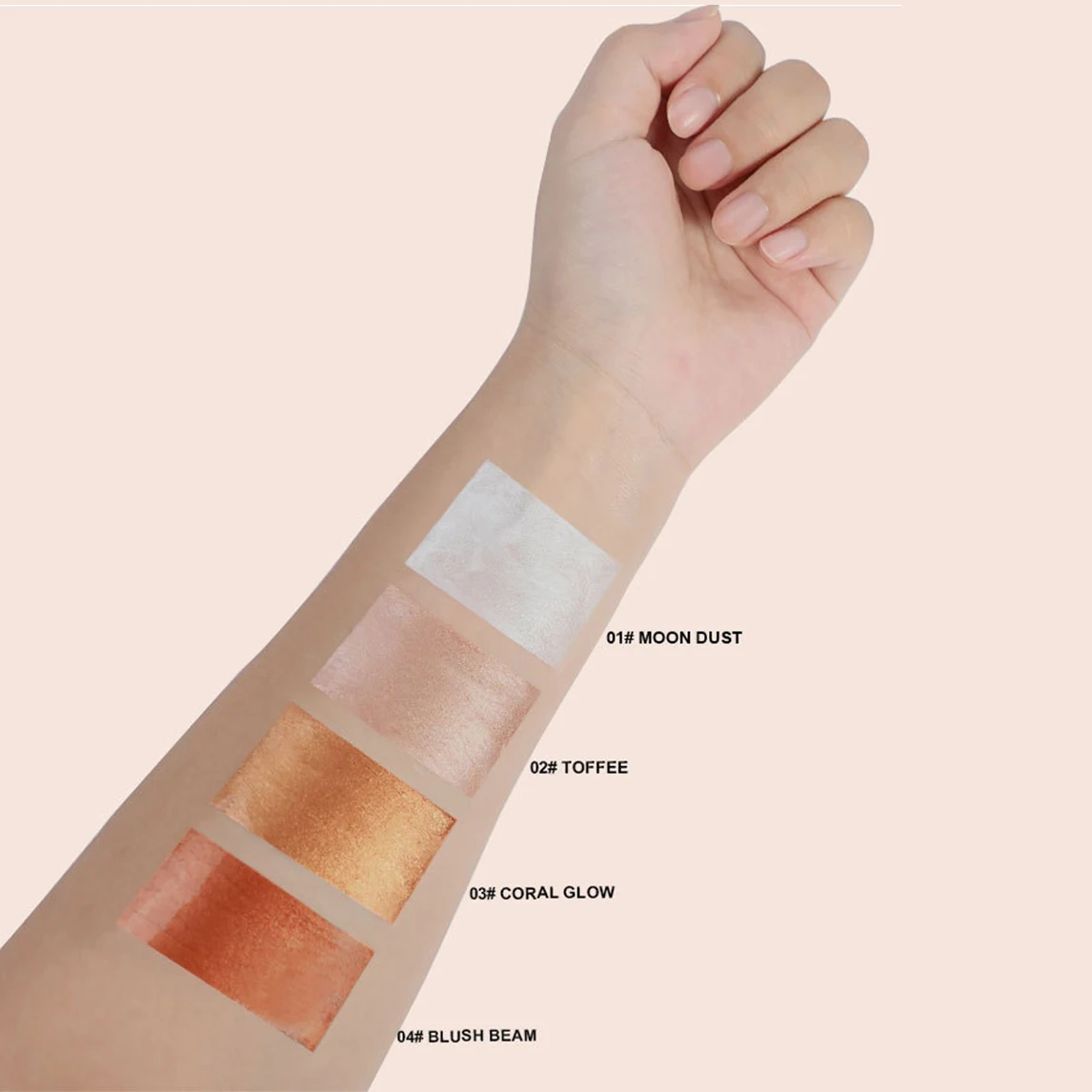 4-Farben-flüssiger Textmarker mit individuellem Logo, schimmerndes Pigment, Private Label, langlebig, feuchtigkeitsspendend, für Gesicht und Körper, leuchtendes Make-up im Großhandel