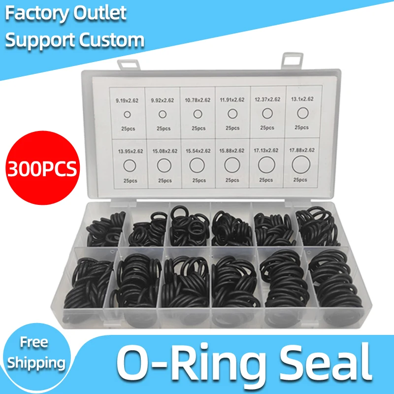 

Rubber O Ring Washer Seals Multifunction Watertightness Assortment O-Ring Washer Seals With Plactic Box Kit Set