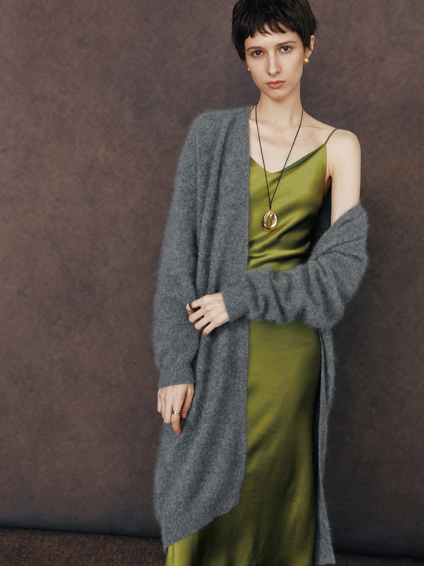 

00% Wool Long Knitted Cardigan Coat Special Floing Proc Soft Casual Women's Faion Warmth Lengthwise Ease Breezin