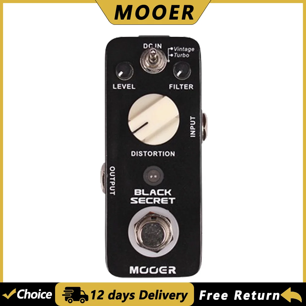 MOOER الأسود سر تشويه تأثير الغيتار دواسة 2 أوضاع العمل صحيح الالتفافية دواسة معدنية أجزاء الغيتار الكهربائي وملحقاتها