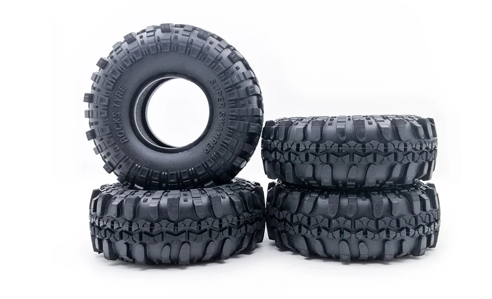 4 stücke 1,9 Zoll 110mm Rock Crawler Reifen Rad Mit Solide Beadlock Felge Für 1/10 Axial Trax Trx4 Rc4wd D90 D110 Tf2 Rc Auto – Detail 3