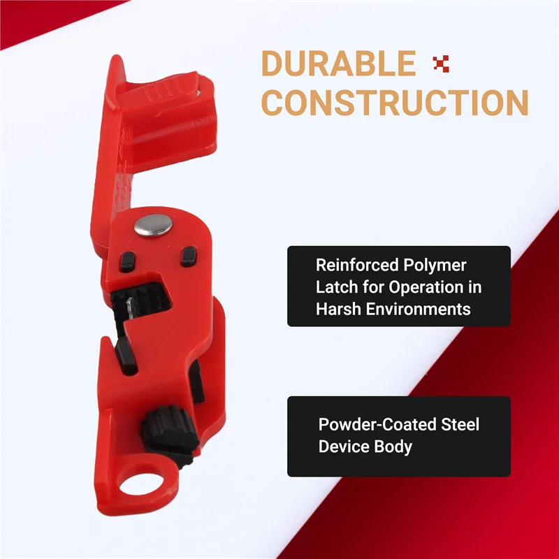 

Red Electrical Box Circuit Breaker Lockout, Tagout Breaker Box Lock For Standard Single And Double Toggles-A79G
