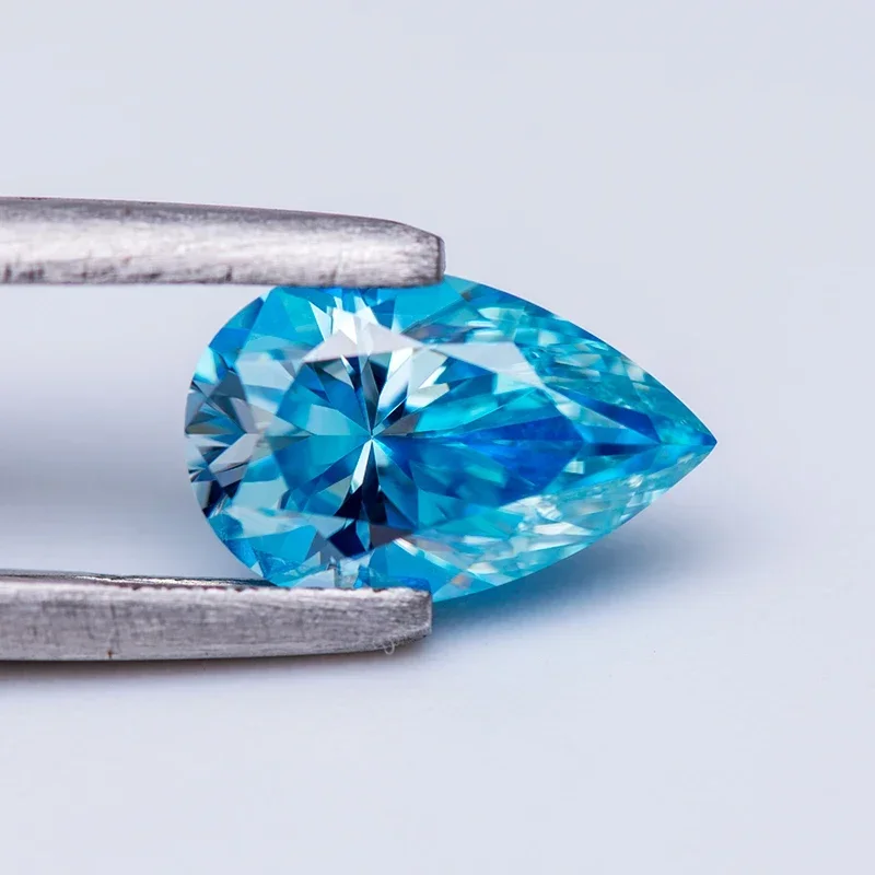 Moissanit-Diamant Birnenförmiger Schliff Meerblaue Farbe Hochwertige Schmuckherstellungsmaterialien – Detail 6