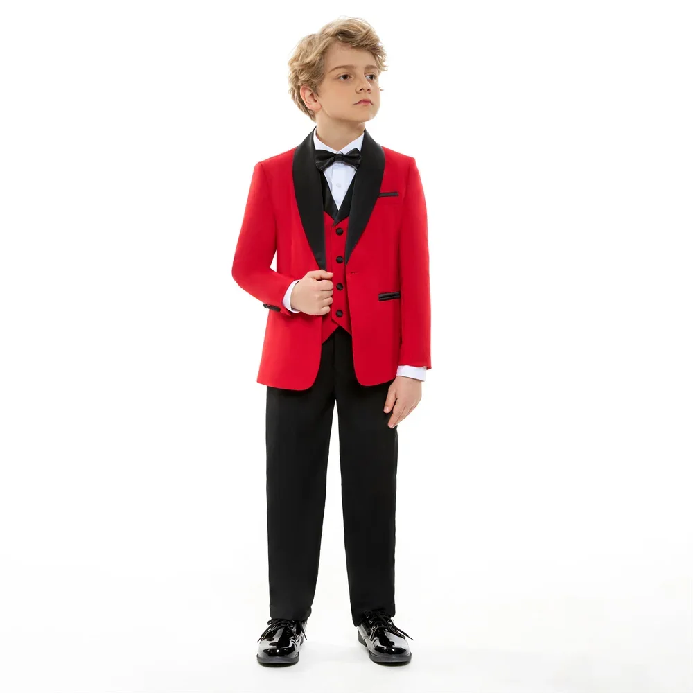 10 Day Delivery Popular Boys Suit Set 4PCS Formal Party Clothes Graduation Ceremony Performance Clothing Classic Solid Suit Set
