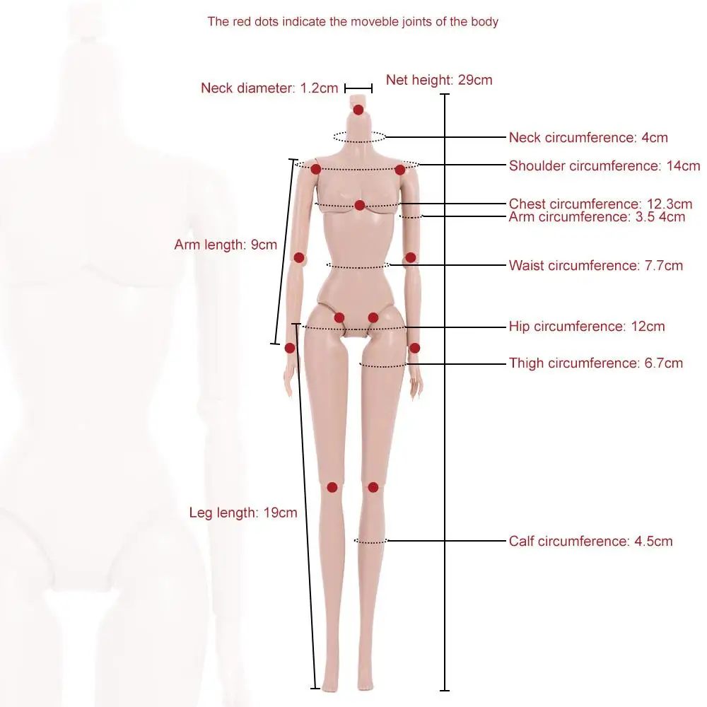 

1/6 Doll Jointed Nude BJD Dolls Movable 11 Joints 30cm Super Model Doll White European Skin Solid Doll Figure Body