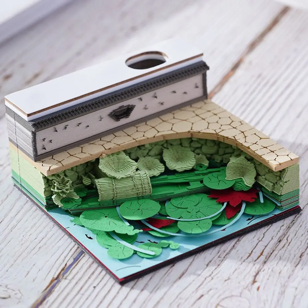 Creative INS Style 3D Sticky Notes, Papel Laminados à Mão, Escultura Artesanato, Casa, Estudo, Escritório, Decorações de Mesa, Ornamentos, Presentes para Estudante