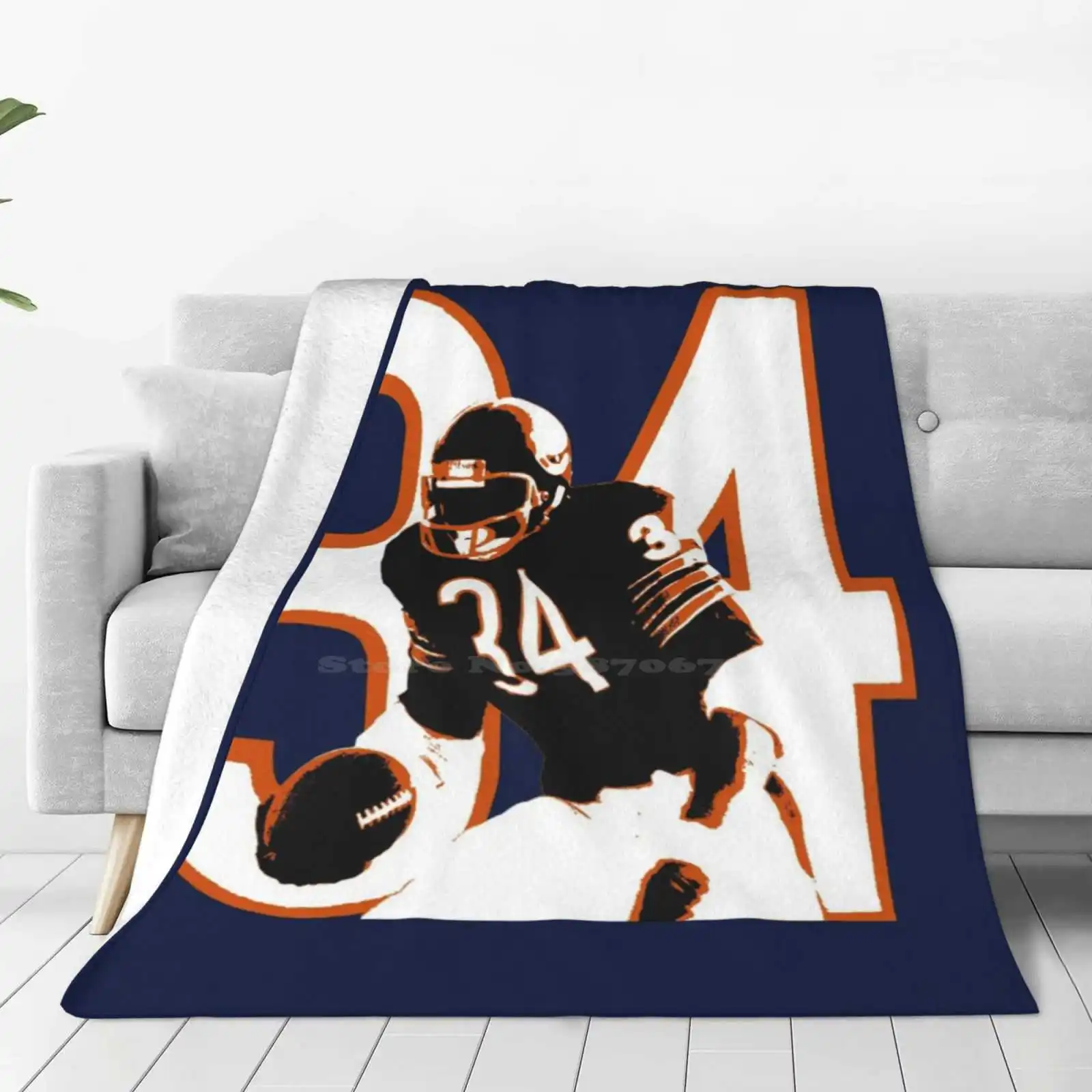 Walter Payton Creative Design Light Thin Soft Flannel Blanket Walter Payton Chicago Da Bears Sweetness 34 Legendary Champion