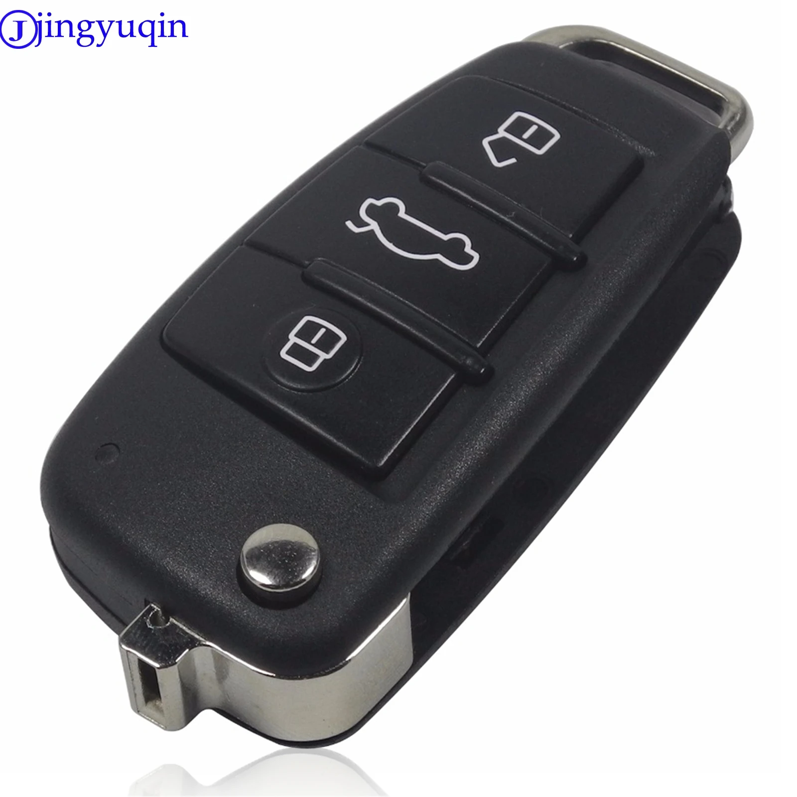 jingyuqin 10p Folding Remote Car Key Shell Case 3 Button Case For AUDI A6 For VW For Pasha for Bora for Skoda For Seat No Blade