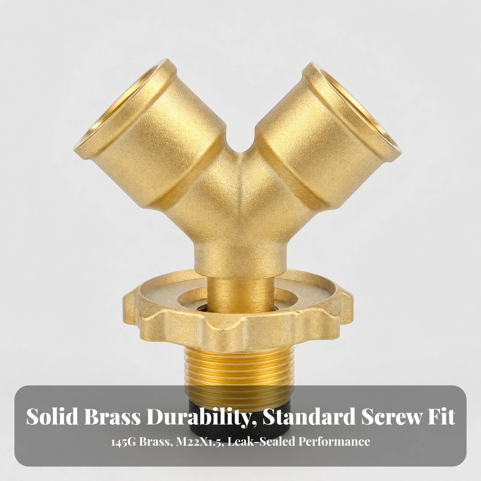 Propane Tank Connector Compact Liquefied Petroleum Gas Cylinder Splitter with Integrated Sealing Gasket DN15 Threaded Gas Tee