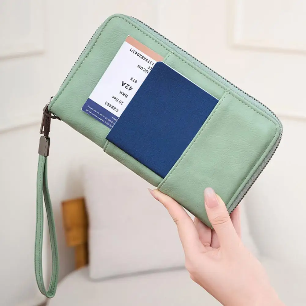 Travel Document Organizer Rfid Blocking Wallet with Zipper Travel Document Holder Passport Organizer Card Holder with for Men