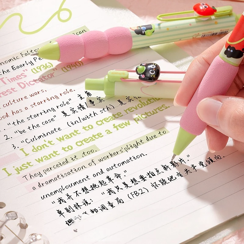 4PCS New Press Gel Pen High Beauty Cartoon Pattern Student Brushing Special Pen Activity Patch ST Tips