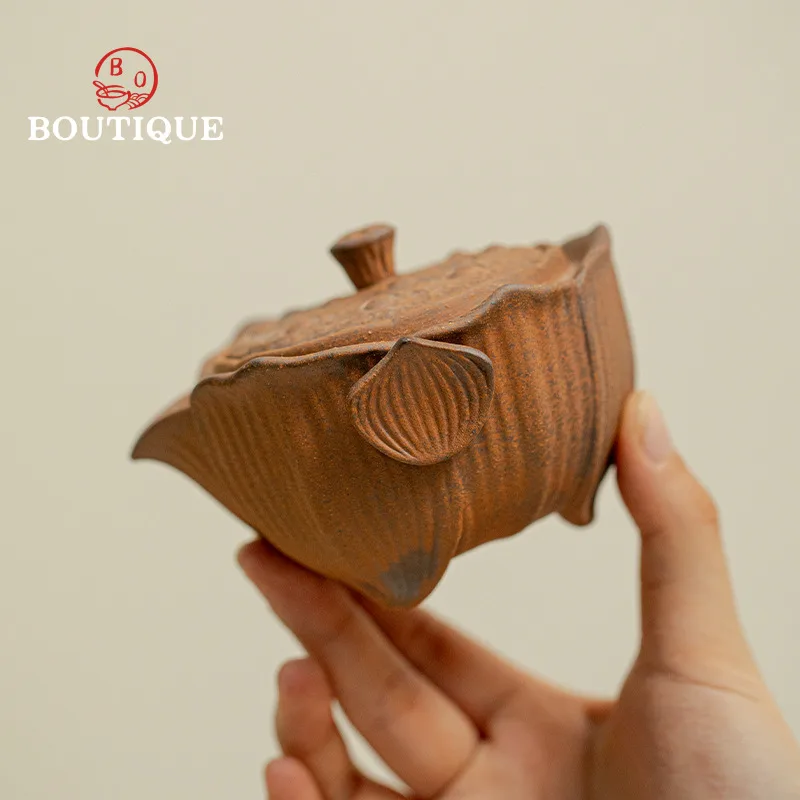 

Ручной чайник из старой каменной глины, грубая керамика, чайник для заваривания чая, ручной работы, лотос, японский фарфор, улун, керамические горшки, фильтр