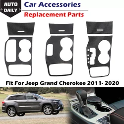 Real Carbon Fiber Sticker Car Central Control Panel Dacor Fit For Jeep Grand Cherokee 2011- 2020 LHD Car Decorative Accessories