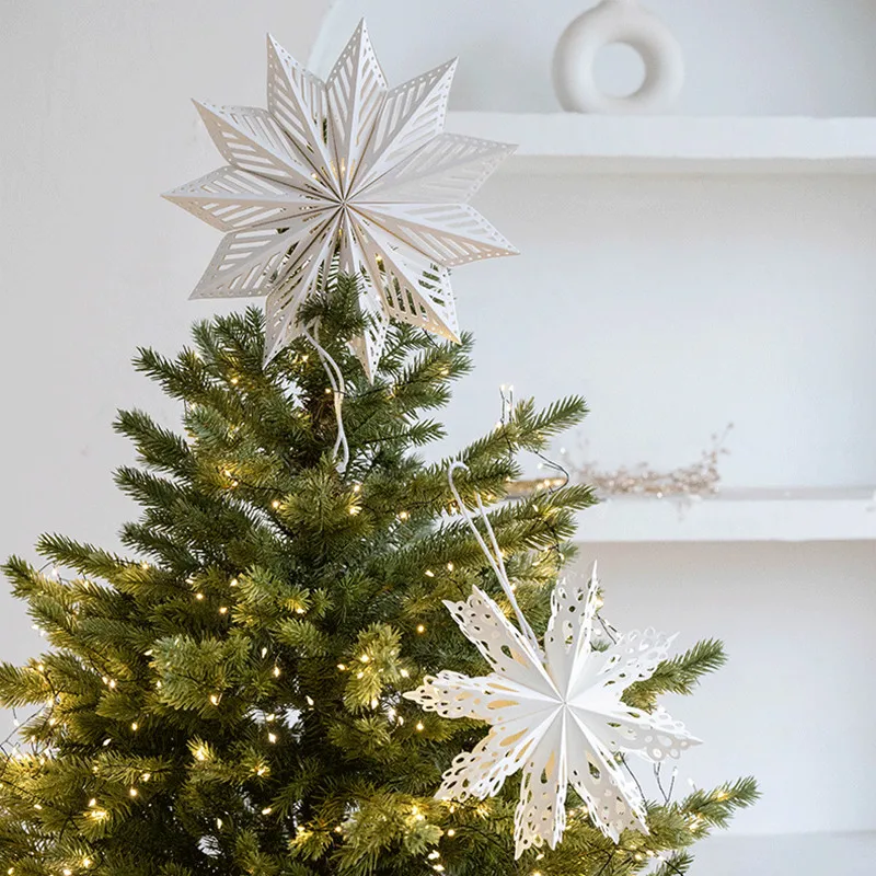 INS Рождественское оригами, снежинка, украшение, сотовая бумага, подвесная подвеска на рождественскую елку, скандинавское домашнее окно, настольные украшения, реквизит