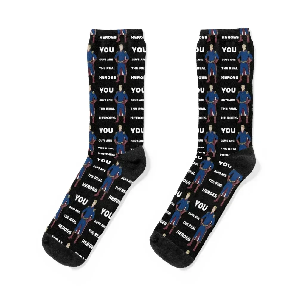 

Homelander: You guys are the real heroes (The boys) White Socks Wholesale hiphop halloween Crossfit Socks Women Men's