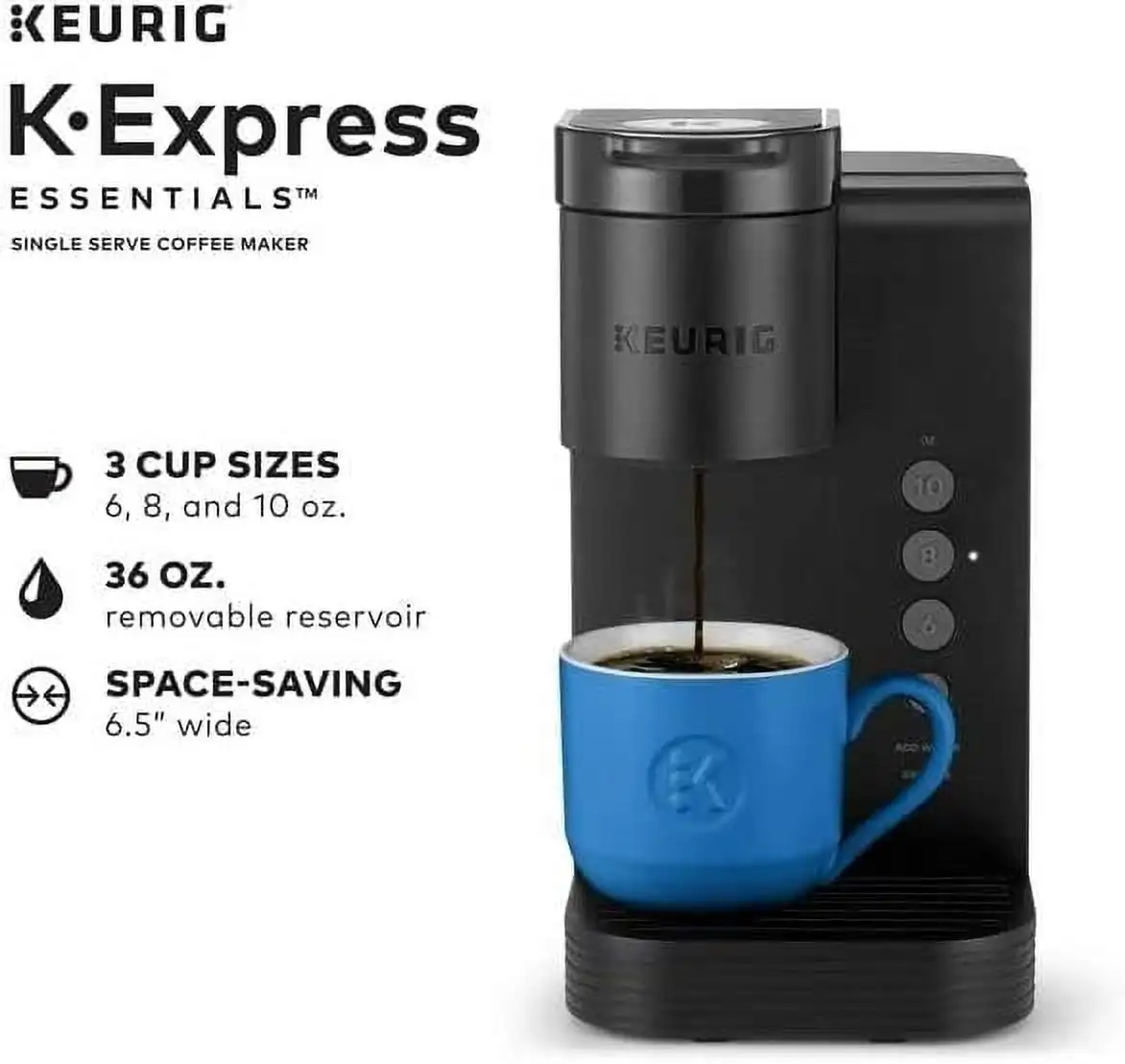 ماكينة صنع القهوة K Express Single Service K Cup Pod، باللون الأسود
