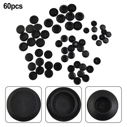 60x Car Flush Mount Black Plastic Hole Plug Assortment Body Sheet Metal Car Rubber Plug Flush Mount PVC Plug Button