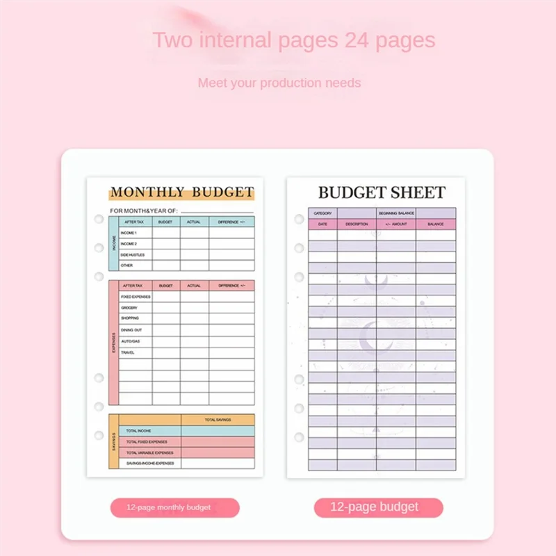 Popular 1 conjunto de pasta de orçamento A6, pasta de orçamento com envelopes com zíper, A