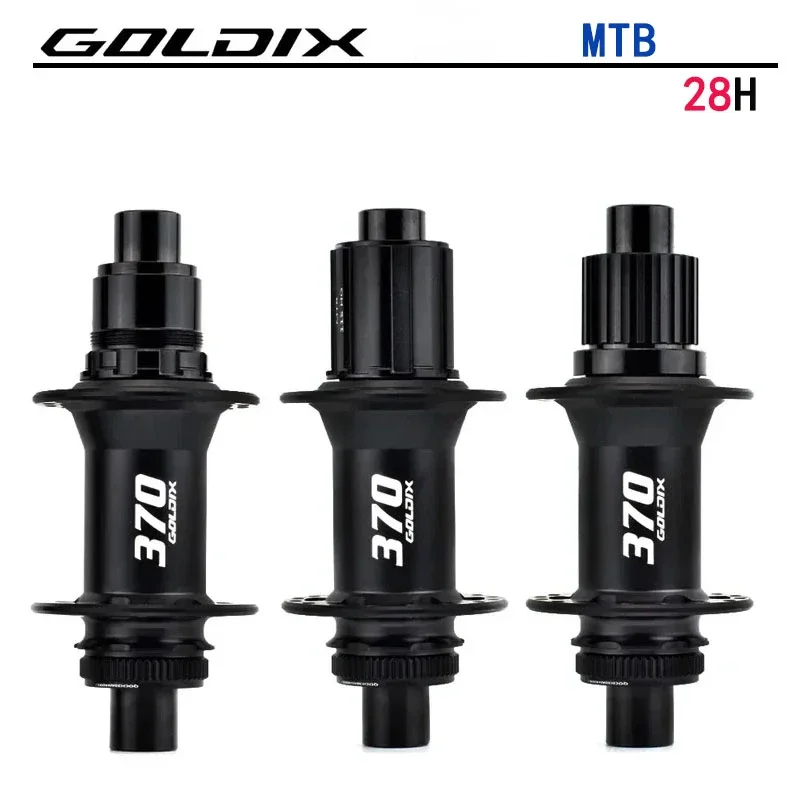 GOLDIX M370 36T Ratchet Bicycle Hubs 28 Hole J-Bend Spoke Center Lock Disc Brake Mountain Bike Hub HG/XD/MS 4pcs Seal Bearing