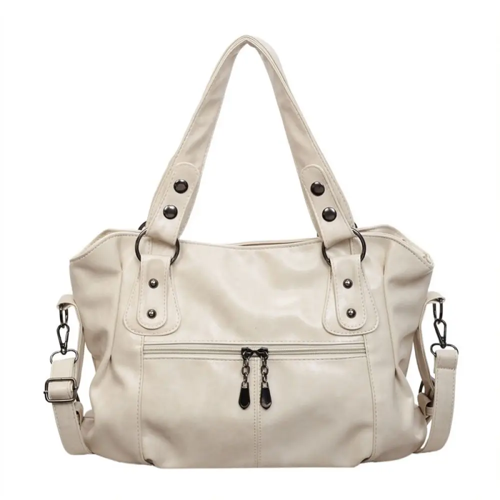 Fashion Women Shoulder Handbag Simple Style PU Leather Crossbody Tote Large Capacity Daily Commuter Casual Purse