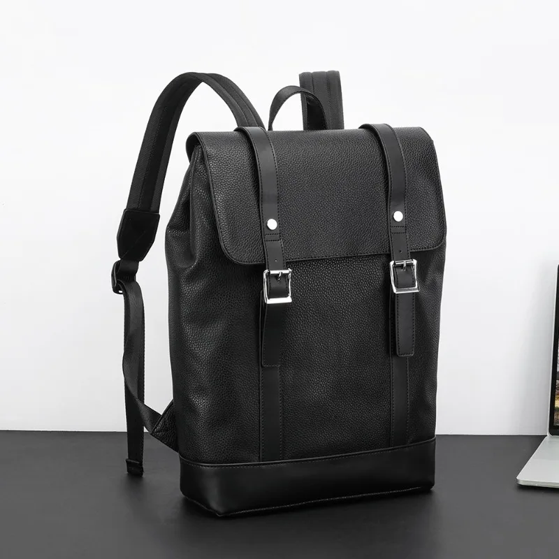 

Роскошный мужской рюкзак с застежкой-клапаном, модный, большой вместимости, для ноутбука, из мягкой искусственной кожи, для путешествий