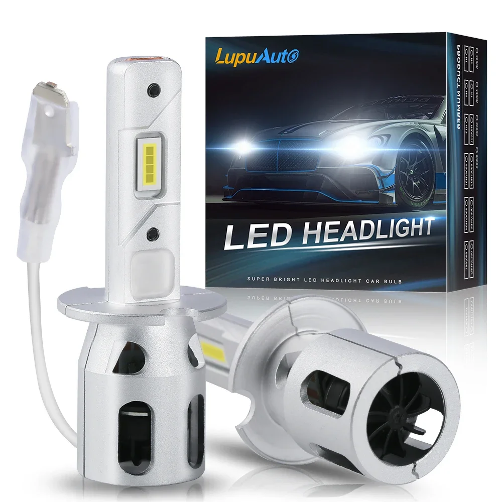 2pcs LED H3 H1 Car LED Headlights Canbus Bulb Turbo 6000K 3000K Super Bright headlamps for Auto H3 Fog Lights 50W 20000LM