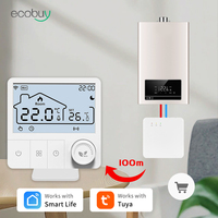 Tuya Wifi Thermostat Wireless Boiler Heating Room Thermostats Wifi Battery Operated Gas Boiler Thermostat Alexa Google Home