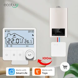 Tuya Wifi Boiler Thermostat Wireless Heating Wifi Smart Thermostat Battery Operated Gas Boiler Water Heating Alexa Google Home