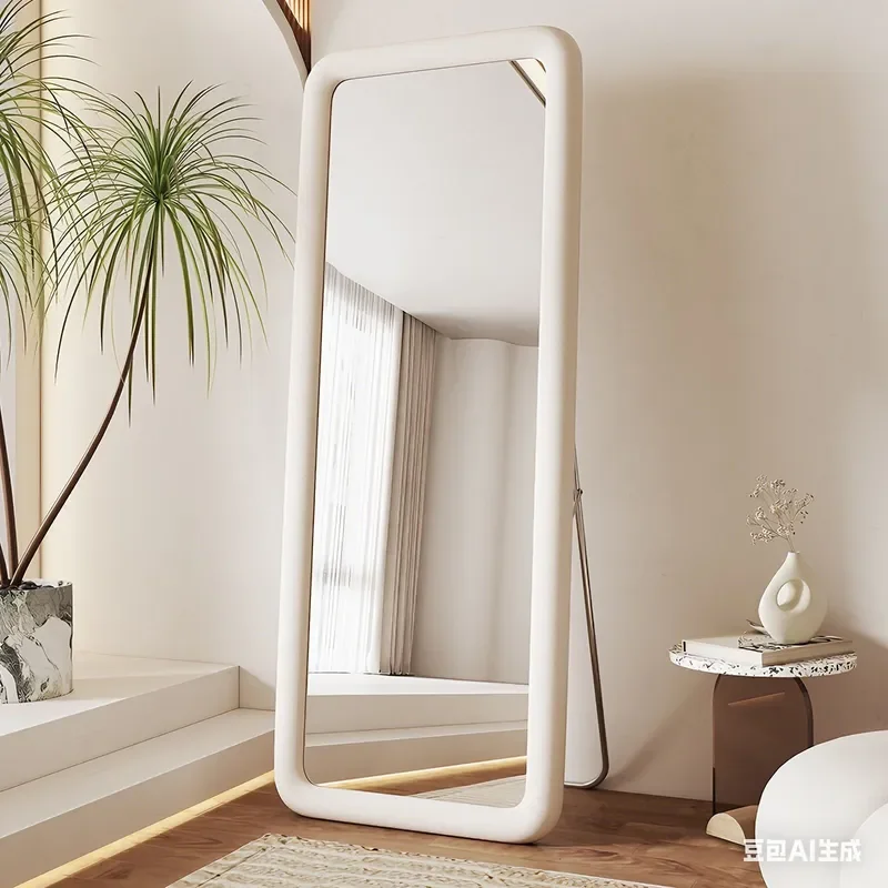for Flannel Full Body Mirror Ultra Clear Non Deforming Fitting Mirror Household Cute Floor Bracket Full Length Mirror for