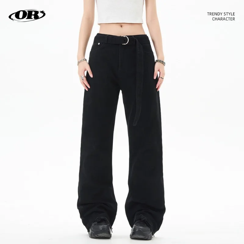 OR FL American High Street Self-cultivation Begins 100 Cotton Women Cargo Trousers Trendy Brand Baggy Vibe Y2k Wide Leg Pants