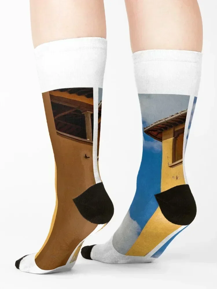 Yellow Facade Socks Hiking boots hiking christmas gift Sports Socks Man Women's