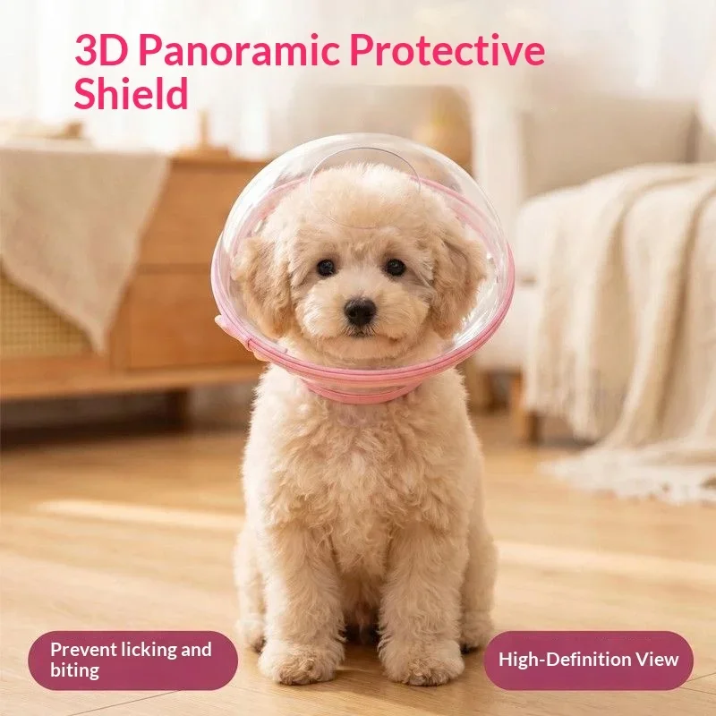 Collar Isabelino para Perros Space Dog, Previene Mordeduras, Cubierta Transparente 3D para la Cabeza del Perro, Protección Contra Mordeduras y Arañazos, Casco Espacial