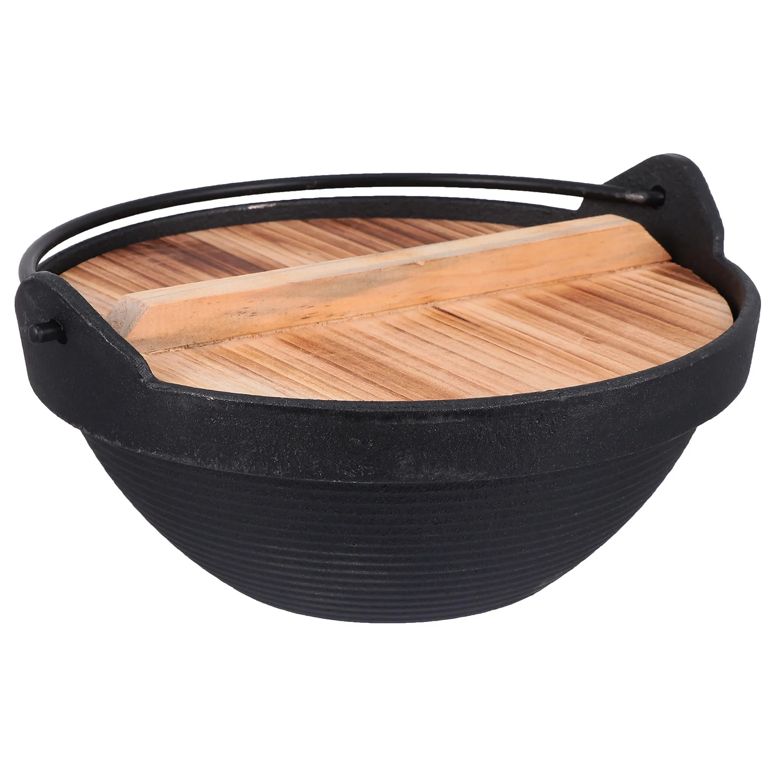 1Set Compact Cast Iron Hot Pot Set Non Stick Outdoor Pot for Camping Hiking Picnic Home Use Lightweight Portable Multifunctional