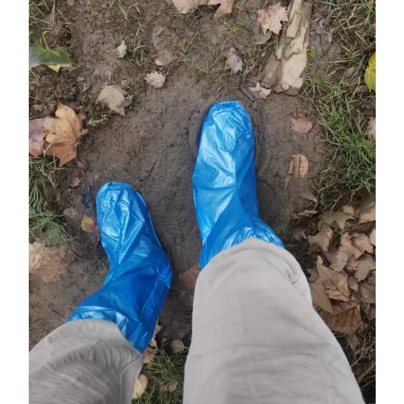 

PVC Rain Boot Covers High Top Anti Slip Waterproof Shoe Protectors for Outdoor Cycling Rain Boot Covers Rain Gear