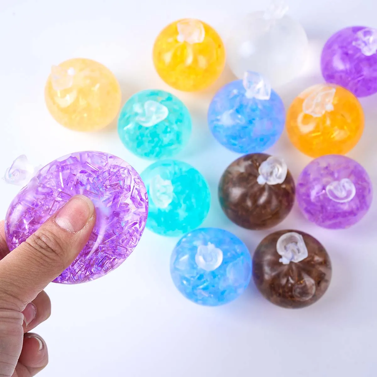 6Pcs Transparent Soft TPR Empty Ball Skins DIY Handmade Bubble Squishy Toy for Stress Relief Squeeze Fidget Toy Crafts Making view 5