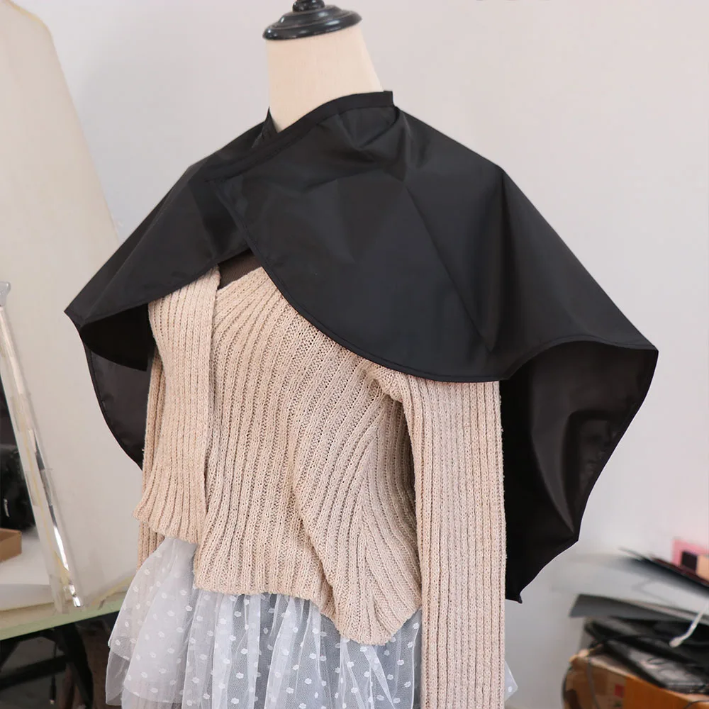Short Waterproof Makeup Apron Cloth Wrap Dye Cape Black Half Apron Professional Adjustable Hairdressing Apron Beauty Salon