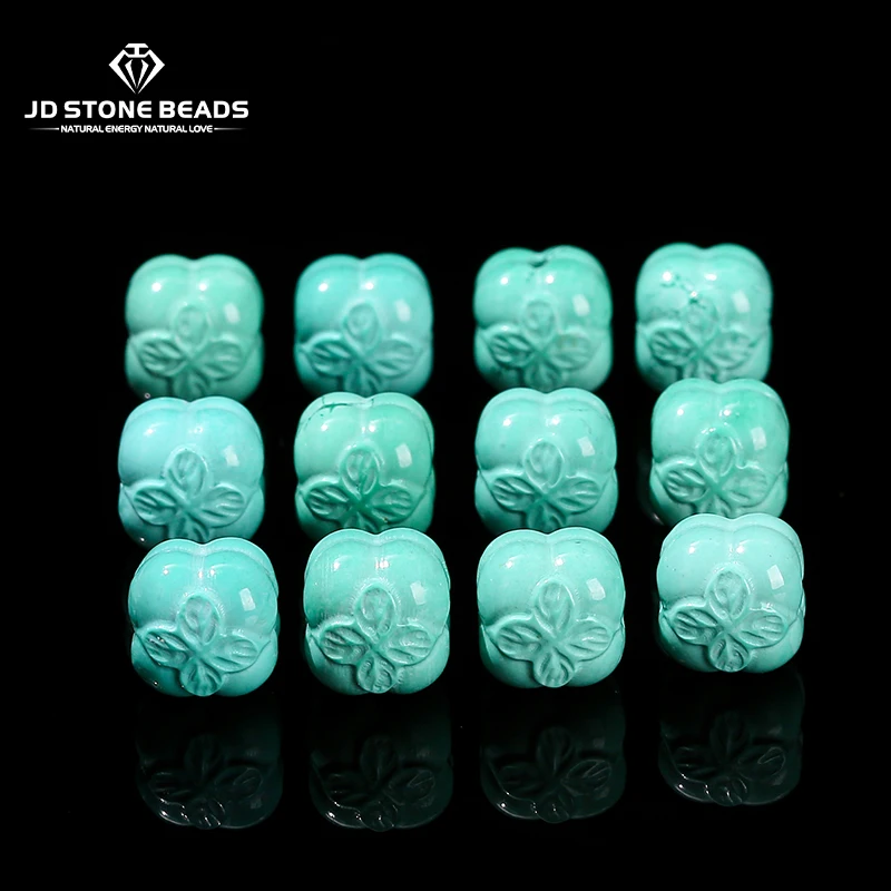 1 Pc Natural Magnesite Monpine Carved Four-Leaf Clover Beads For Jewelry Making Diy Necklace Bracelet Pendant Charm Accessory