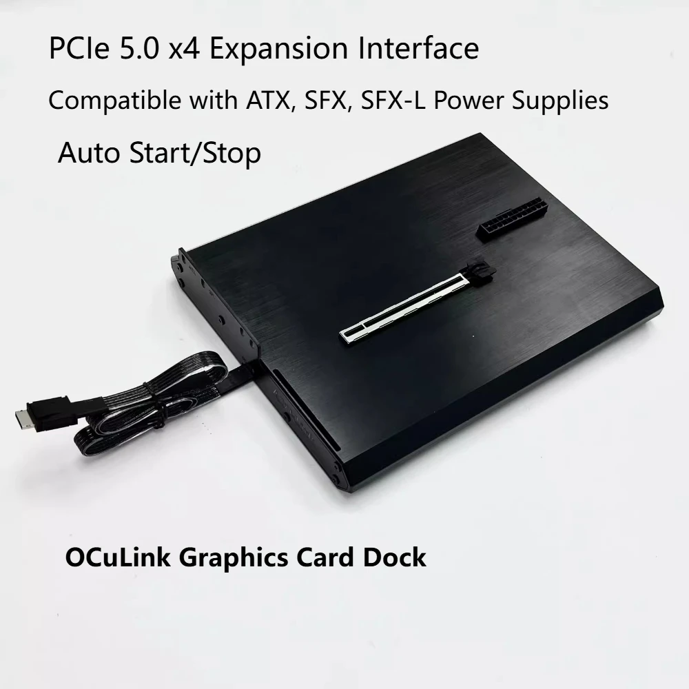 ADT-Link OCuLink GPU Dock EGPU Open Al. Body PCIe5.0x4 128Gbps SFF-8612 Female Connector To PCIe X16 Graphics Card Dock 40/50cm