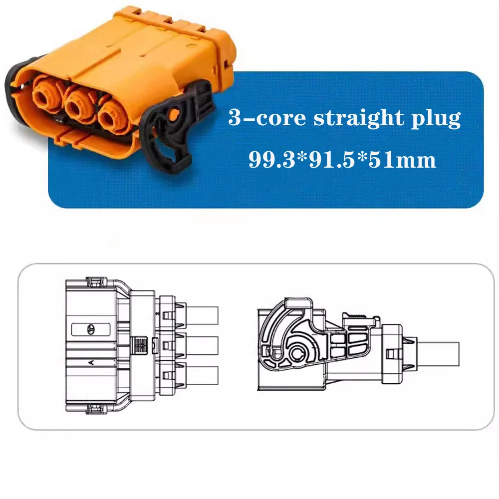 1500 V HV-Stecker DC 125 A 150 A 200 A Hochspannungsstecker 2 P 3 P gerade gebogene Stecker Anschlussstecker Hochleistungsstecker – Detail 12