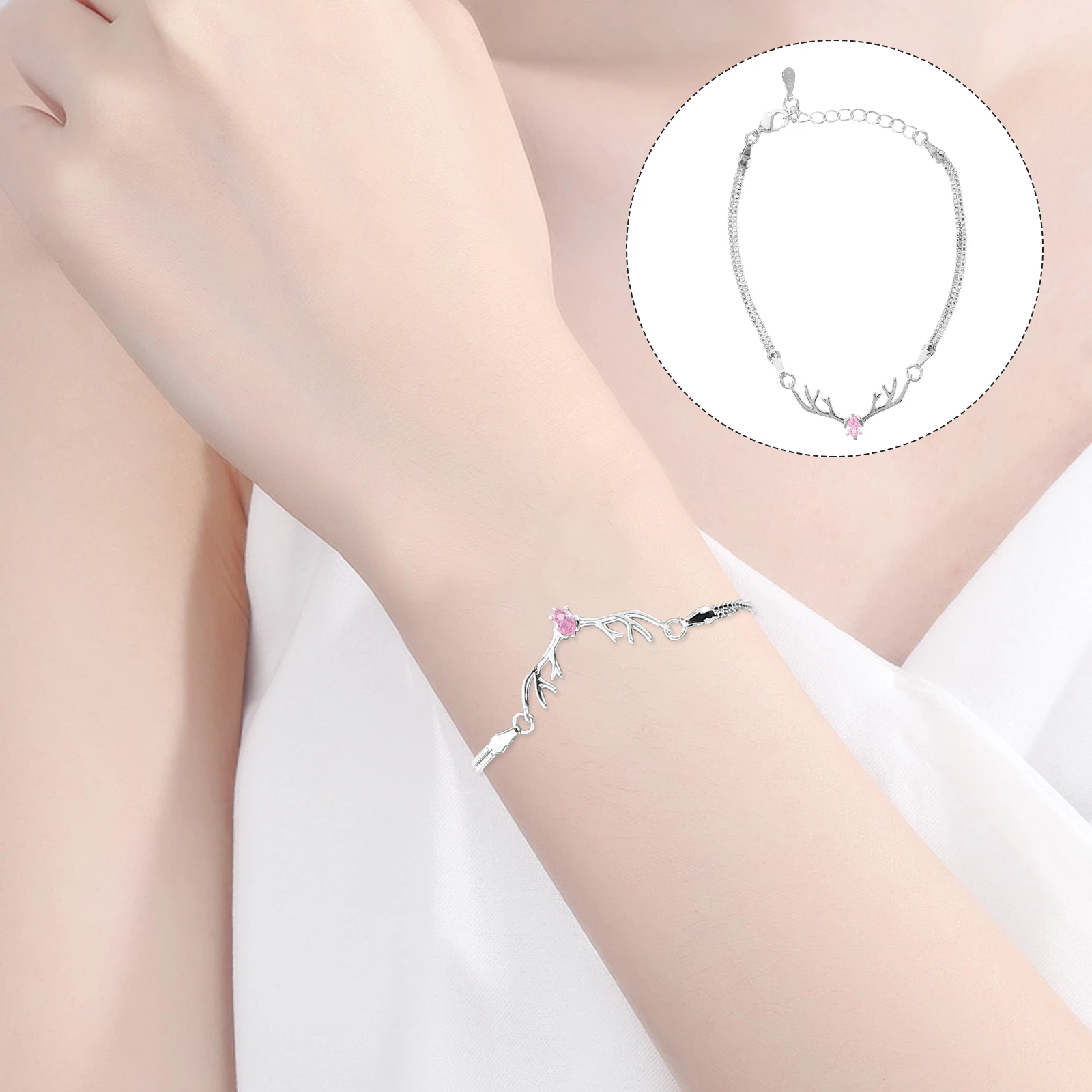 

Antler Bracelet Unique Jewelry Holiday Bracelets Beautiful Copper for Women Korean Style