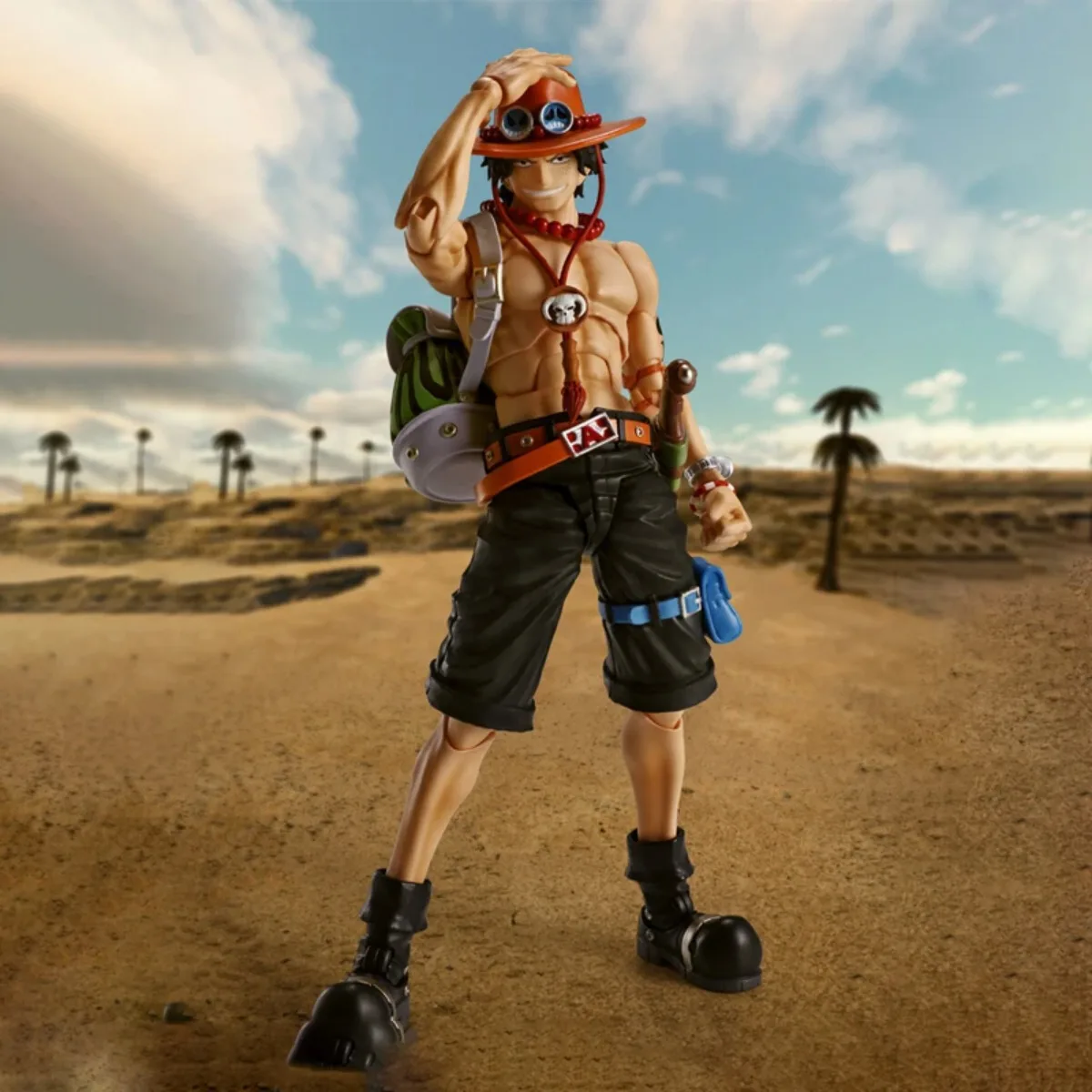 バンダイ本物のワンピースアニメモデルキットポートガス.D.エース火拳のおもちゃSHF 1/12アクションフィギュア組立モデルクリスマスプレゼント