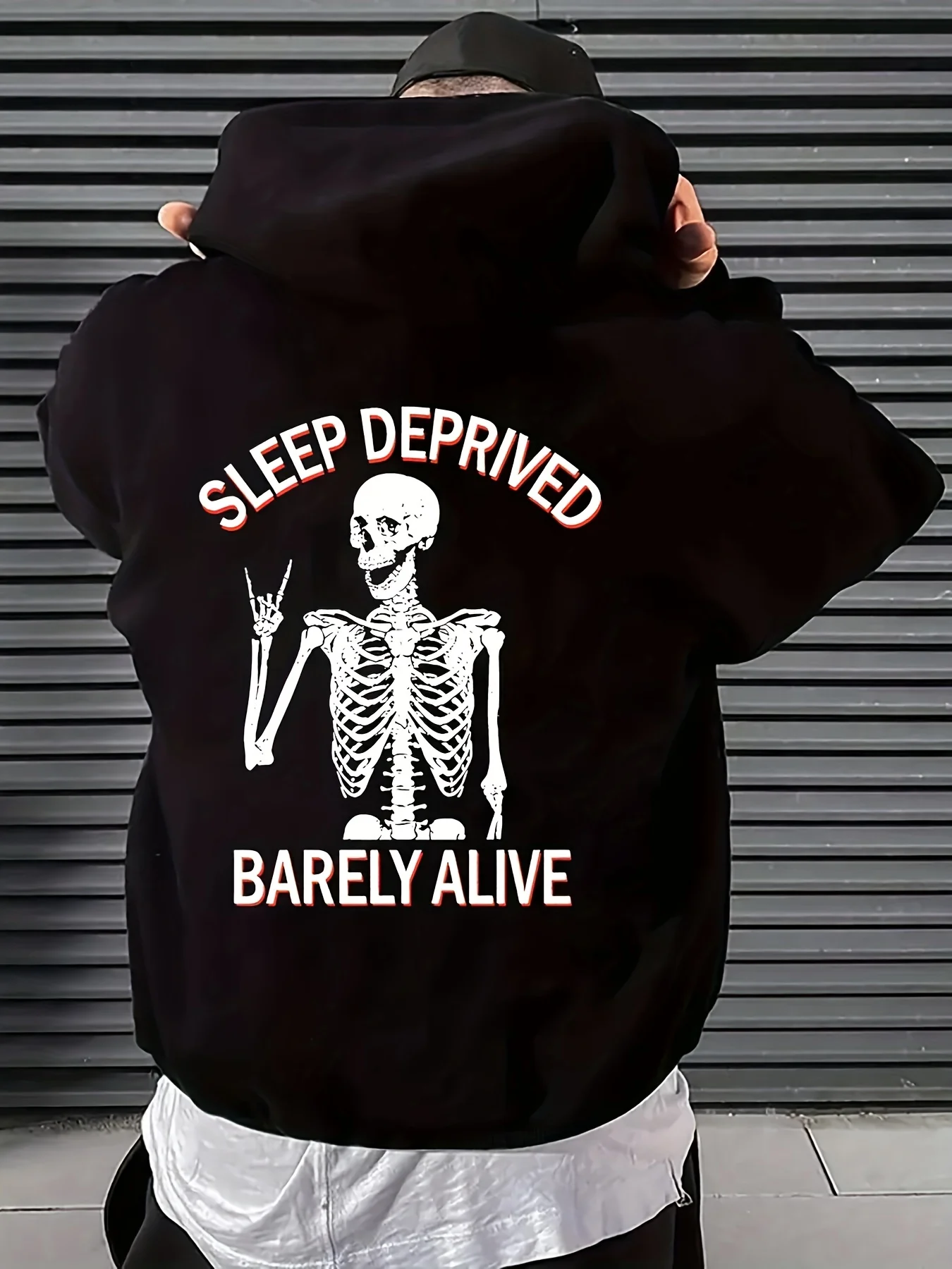 

Хэллоуин череп узор модная повседневная мужская толстовка с буквенным принтом топ толстовка