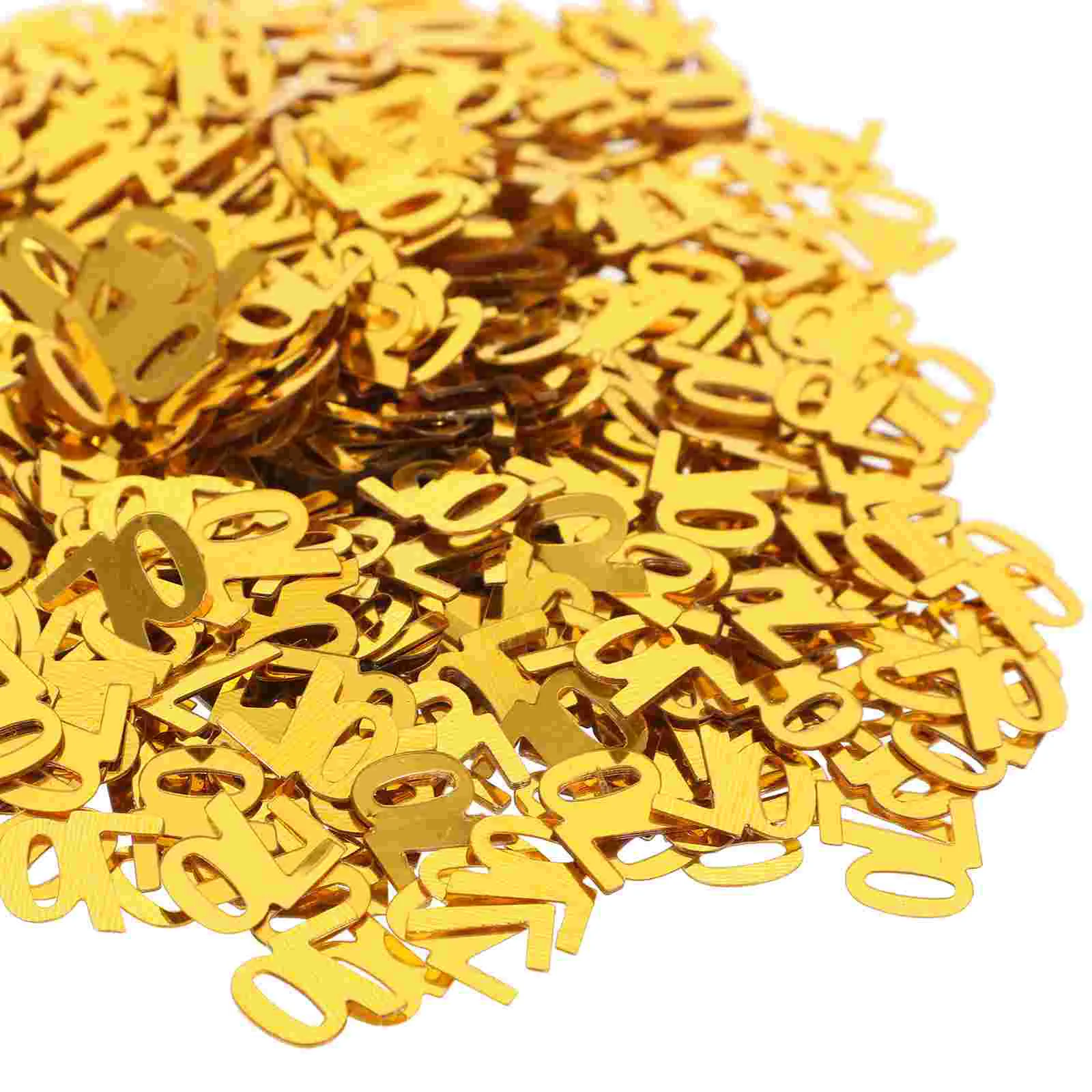 1200 Pcs Gold Decor Birthday Confetti Number Party Decorate Decoration Golden Anniversary for Baby