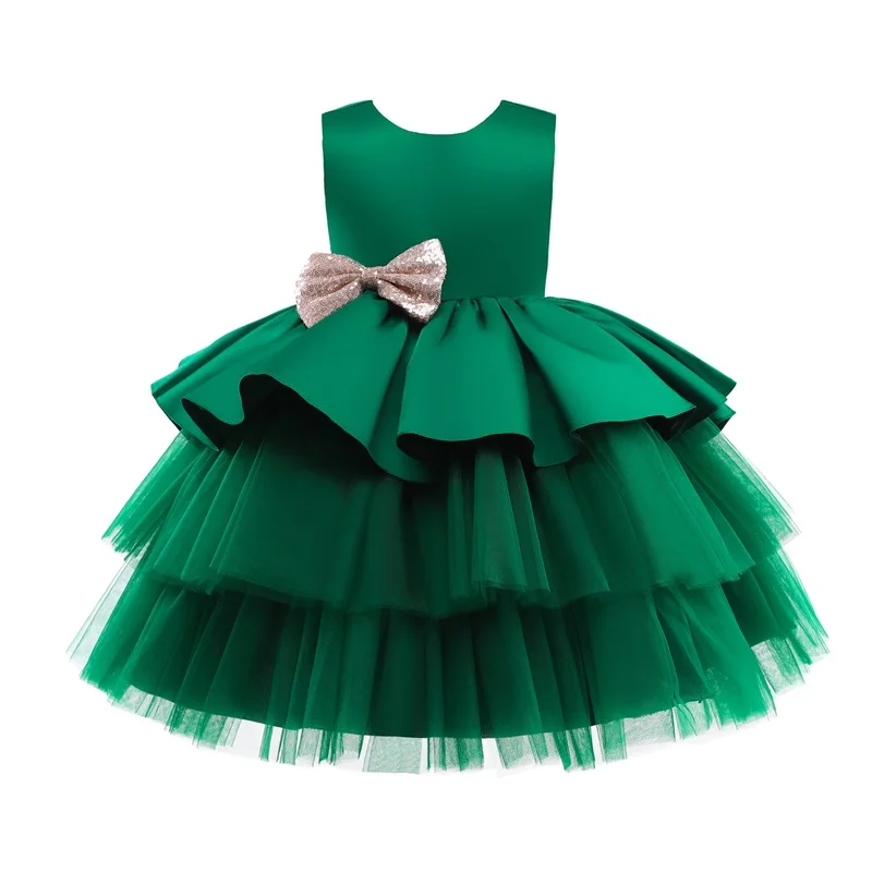 Toddler  Baby Girl Dress  Big Bow Baptism Dress for Girls First Year Birthday Party Wedding Dress Baby Clothes Tutu Fluffy Gown