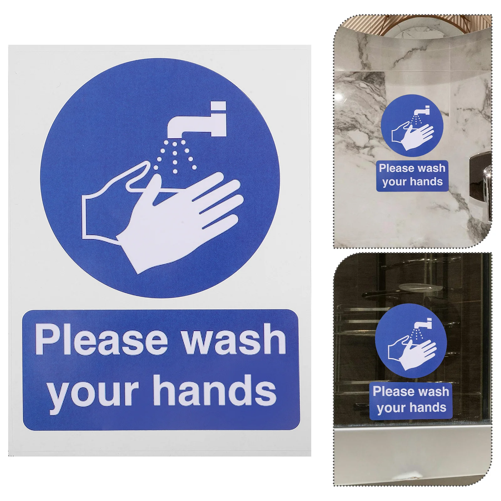 Hand Wash Stickers - 6pcs Washed Out Poster Hand Protection Signs Please Wash Your Hands Sign for Bathroom Warning Sticker