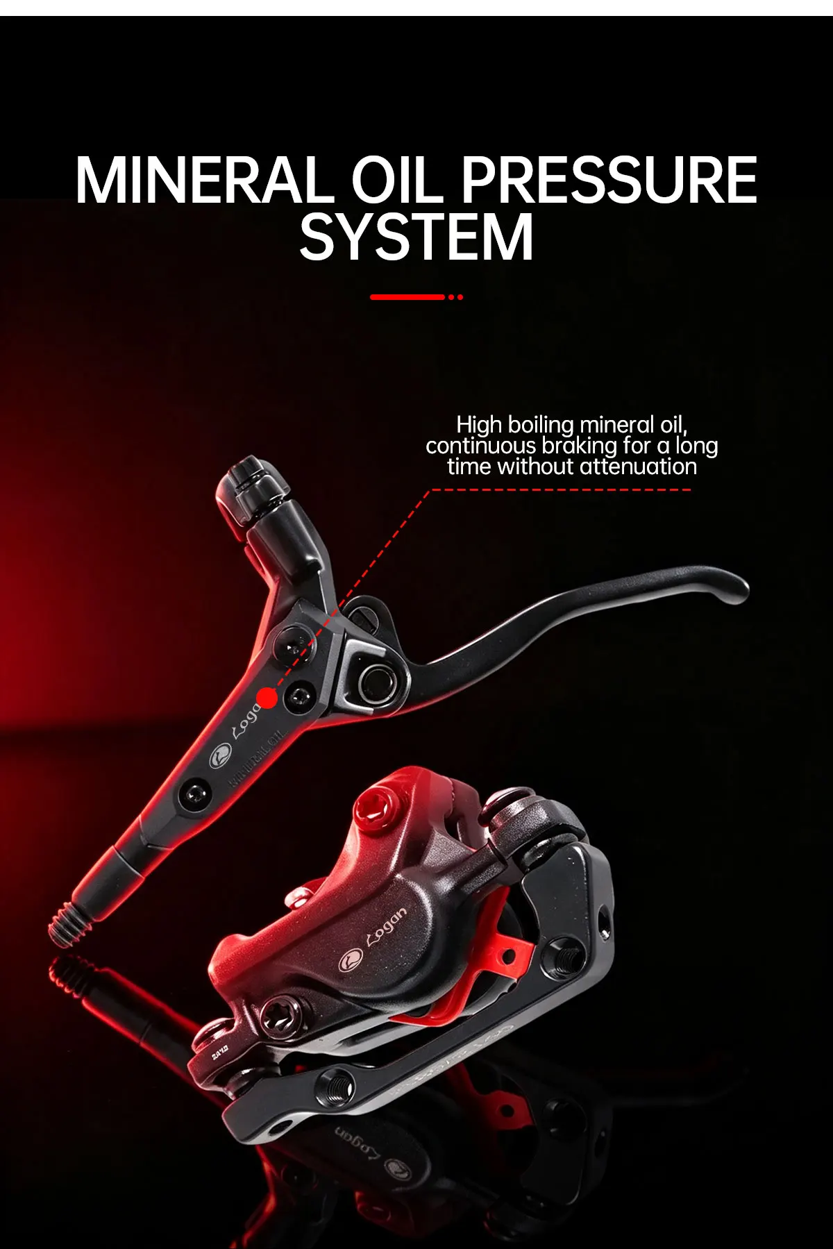 TESNO M500 2-Piston MTB Hydraulic Disc Brake Set Aluminum Alloy Front And Rear Bicycle Brakes with Silicone Protective Covers