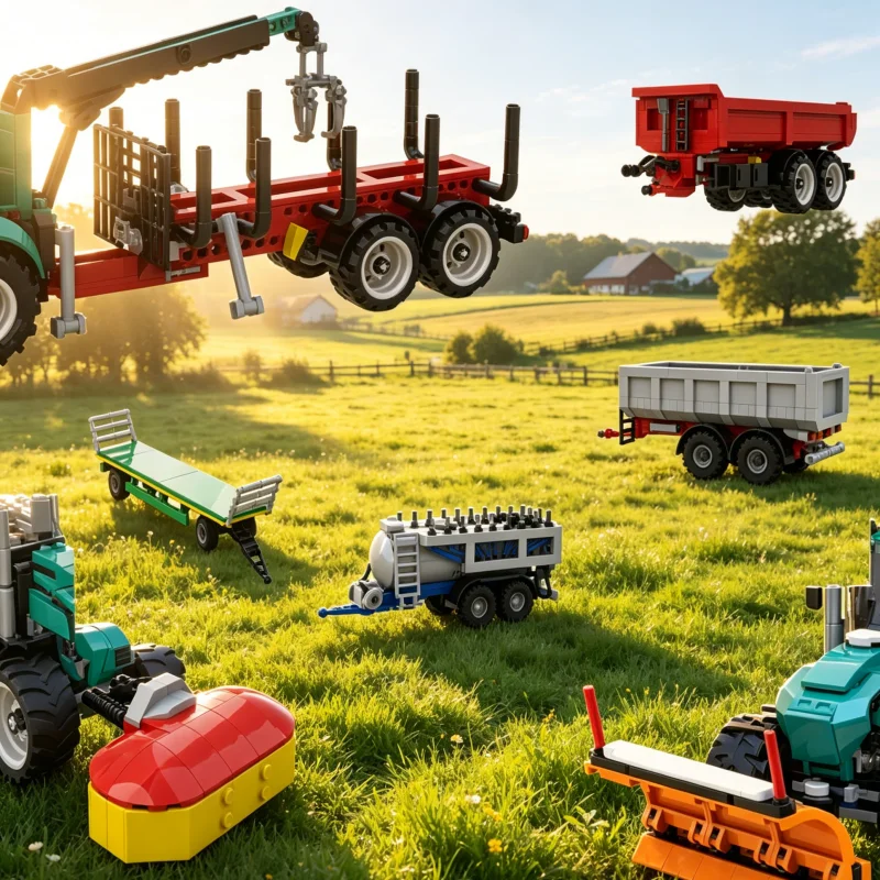 

City Tractor Expansion Pack MOC Bricks Farm Vehicle Upgrade DIY Assembly Kit for Scene Upgrade and Collection
