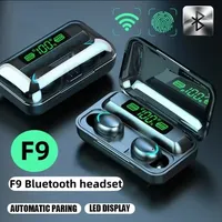 2025NEW F9 Wireless Bluetooth Headphones Tws Waterproof Earbuds Earphones Digital Display Heaset Large Capacity Charging Case